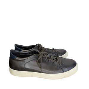 Bruno Magli Westy Gray Brown Leather Sneakers Mens Size 12 Made in Italy Casual